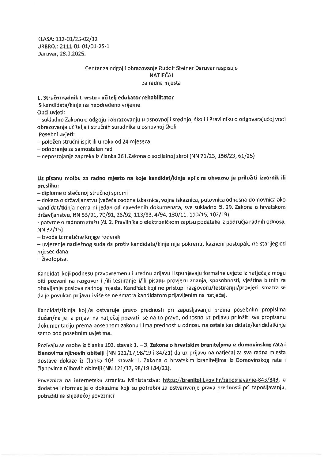 NATJEČAJ UČITELJ EDU REH 28.9.2025.